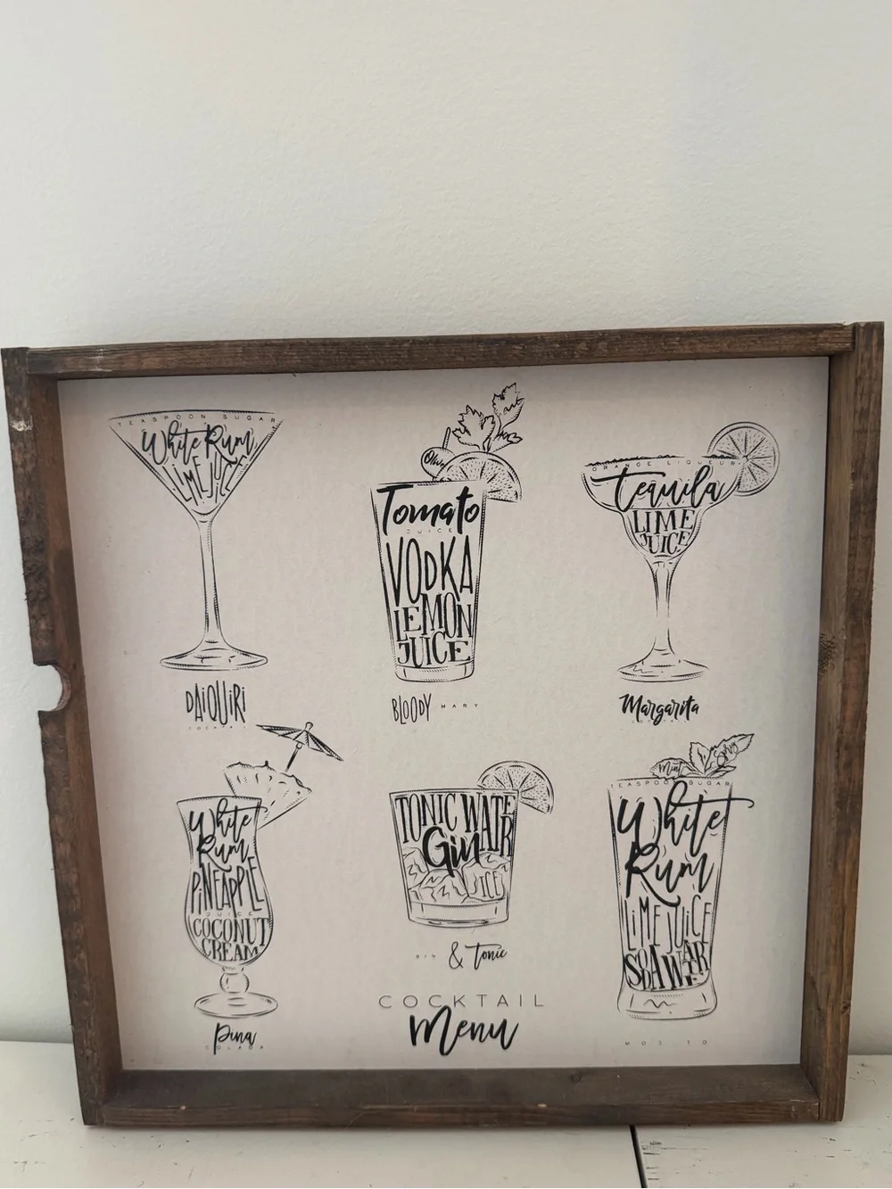 Cocktail Menu Wall Art